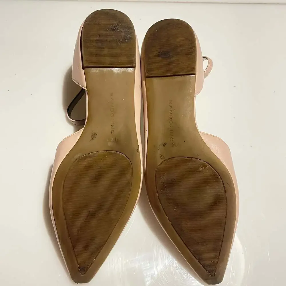 Bandolino Pointed Toe Ankle Strap Flat Shoes in Beige